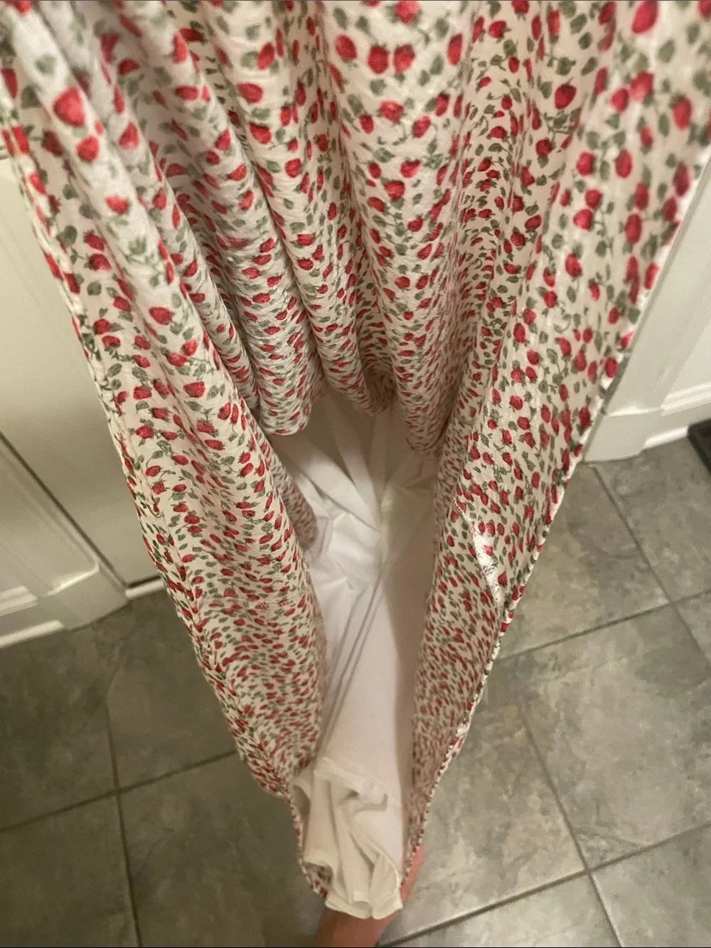 Abercrombie & Fitch maxi Dress with strawberry Red Floral Print